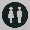 Türschild Piktogramm Damen/Herren-Toiletten, Aluminium, selbstklebend, 80x80mm