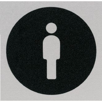 Türschild Piktogramm Herren-Toilette, Aluminium, selbstklebend, 80x80mm-Beschreibung lesen