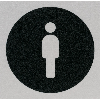 Türschild Piktogramm Herren-Toilette, Aluminium, selbstklebend, 80x80mm