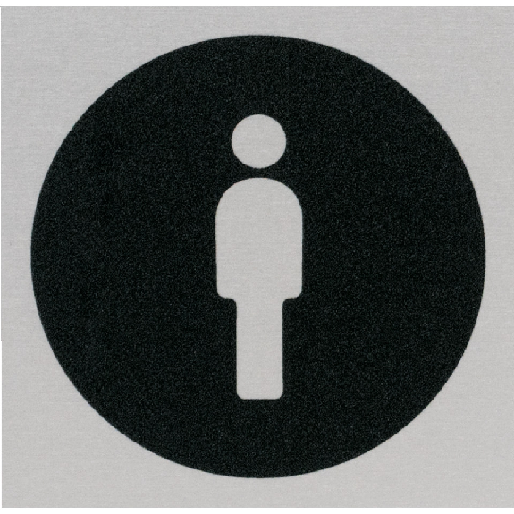 Türschild Piktogramm Herren-Toilette, Aluminium, selbstklebend, 80x80mm-Beschreibung lesen