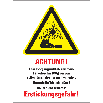 Warn-Kombischild CO²-Feuerlöscher - Löschen im Raum, ISO, Kunststoff, 200x300mm-Beschreibung lesen
