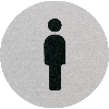 Türschild Piktogramm Herren-Toilette, Aluminium, selbstklebend, Ø 60mm