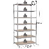 Rayonnage - Kit départ galvanisé 2500x1250x800 mm 7 niv.