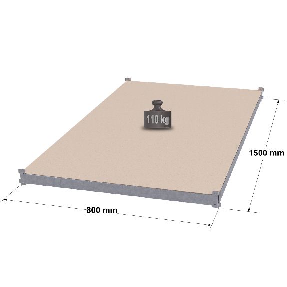 Rayonnage - tablette galvanisée avec recouvrement L. 1500 x P. 800 mm Rayonnage - tablette galvanisée avec recouvrement L. 1500 x P. 800 mm-Lire la description
