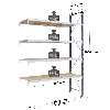 Rayonnage - kit suivant 3000x3000x800 mm 4 niv. - 934 kg/niveau