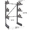 Cantilever léger simple face - Kit départ H. 2000 x L. 1500 x P. 700 mm 3 niv. Cantilever léger simple face - Kit départ H. 2000 x L. 1500 x P. 700 mm 3 niv.