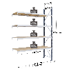 Rayonnage - kit suivant 3000x2000x800 mm 4 niv. - 633 kg/niveau