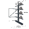 Cantilever lourd double face - Kit suivant H. 2500 x L. 1000 x P. 700 mm 4 niv.