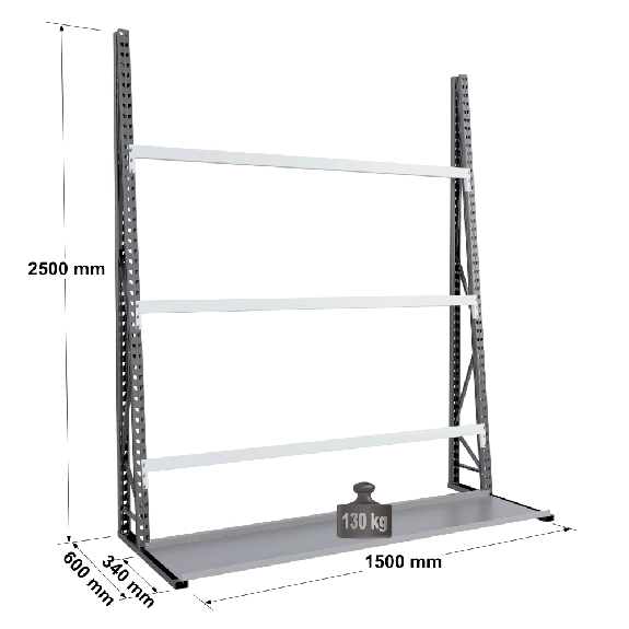 Rayonnage Epsivol vertical - Kit départ simple face peint 2500x1500x600 mm Rayonnage Epsivol vertical - Kit départ simple face peint 2500x1500x600 mm-Lire la description
