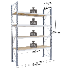 Rayonnage - kit départ 2500x2000x600 mm 4 niv. - 633 kg/niveau