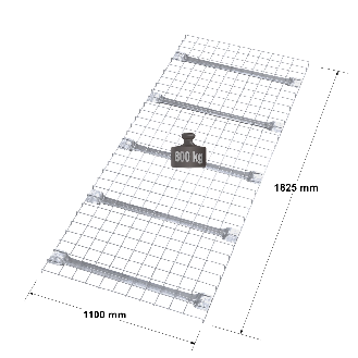 Rack - Platelage fil électrozingué maille 50x100 mm, 1825x1100 mm-Lire la description