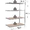 Rayonnage - Kit suivant galvanisé 1760x1250x500 mm 4 niv.