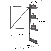 Cantilever léger simple face - Kit suivant H. 2000 x L. 1500 x P. 700 mm 3 niv.