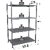 Rayonnage - Kit départ tôlé peint 2000x1260x800mm 4 niv.