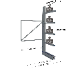 Cantilever lourd simple face - Kit suivant H. 2500 x L. 1250 x P. 600 mm 4 niv.