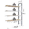 Rayonnage - kit suivant 2500x2500x800 mm 4 niv. - 948 kg/niveau