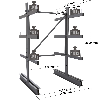Cantilever léger double face - Kit départ H. 2000 x L. 1250 x P. 800 mm 3 niv.