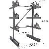 Cantilever léger double face - Kit départ H. 2000 x L. 1500 x P. 600 mm 3 niv.