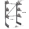 Cantilever léger simple face - Kit départ H. 2000 x L. 1250 x P. 700 mm 3 niv.