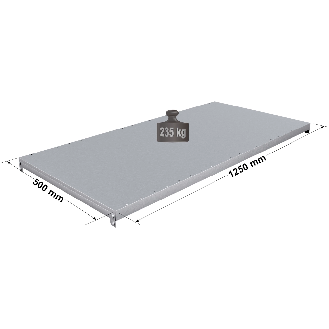 Rayonnage Adaptiv XL - tablette perforée galvanisée L. 1250 x P. 500 mm-Lire la description