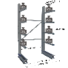 Cantilever lourd simple face - Kit départ H. 2500 x L. 1250 x P. 1200 mm 4 niv.