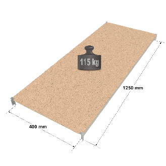 Rayonnage - Tablette peinte RAL7035 L. 1250 x P. 400 mm-Lire la description