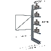 Cantilever lourd simple face - Kit suivant H. 2500 x L. 1250 x P. 1000 mm 4 niv.