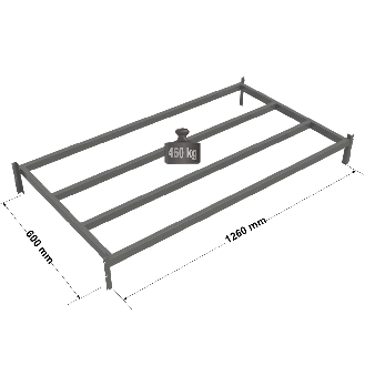 Rayonnage - Tablette tubulaire peinte RAL7024 L. 1260 x P. 600 mm-Lire la description