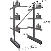 Cantilever léger double face - Kit départ H. 2000 x L. 1250 x P. 600 mm 3 niv.