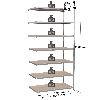 Rayonnage - Kit suivant galvanisé 2500x1500x1000 mm 7 niv.
