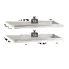 Rayonnage - Lot de 2 tablettes inclinées perf. galva L. 1000 x P. 500 mm