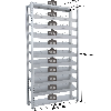 Rayonnage visserie - Kit départ galva H. 2000 L. 1000 P. 500 mm 11 niv.