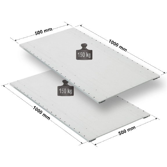 Rayonnage - Lot de 2 tablettes perforées galvanisées L. 1000 x P. 500 mm Rayonnage - Lot de 2 tablettes perforées galvanisées L. 1000 x P. 500 mm-Lire la description