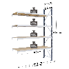 Rayonnage - kit suivant 3000x3000x800 mm 4 niv. - 689 kg/niveau