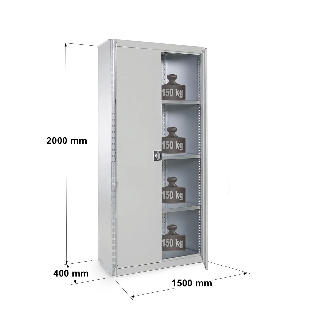 Rayonnage armoire - Kit départ H. 2000 mm L. 1000 mm P. 400 mm 5 niv.-Lire la description