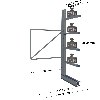 Cantilever lourd simple face - Kit suivant H. 2500 x L. 1500 x P. 1000 mm 4 niv.