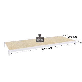 Rayonnage Epsivol - niveau sup. peint 1800x600 mm, capacité charge 384 kg-Lire la description