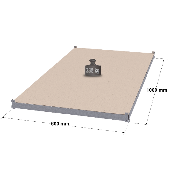 Rayonnage - tablette galvanisée avec recouvrement L. 1000 x P. 600 mm Rayonnage - tablette galvanisée avec recouvrement L. 1000 x P. 600 mm-Lire la description