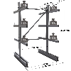 Cantilever léger double face - Kit départ H. 2000 x L. 1000 x P. 700 mm 3 niv.