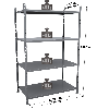 Rayonnage - Kit départ tôlé peint 2000x1260x600mm 4 niv.