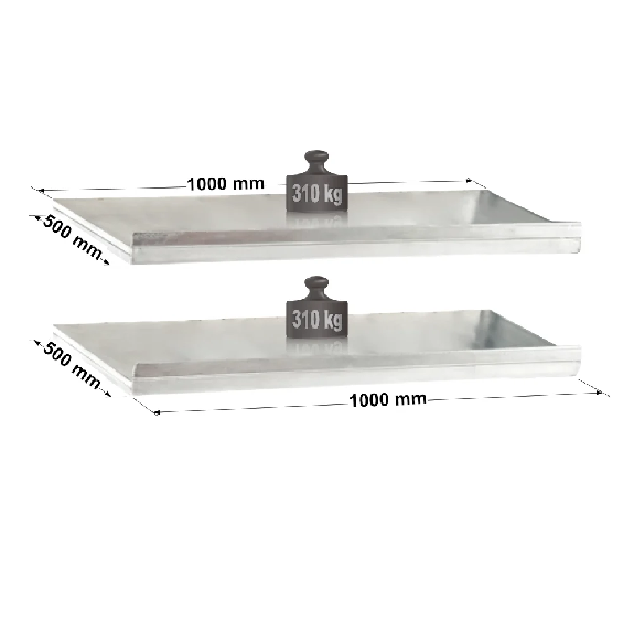 Rayonnage Adaptiv XL - Lot de 2 tablettes inclinées galva L. 1000 x P. 500 mm Rayonnage Adaptiv XL - Lot de 2 tablettes inclinées galva L. 1000 x P. 500 mm-Lire la description