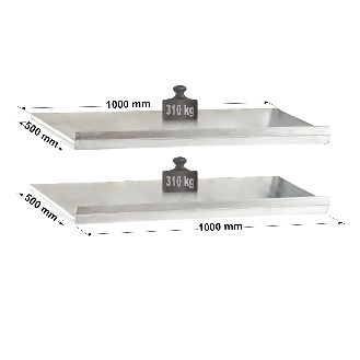 Rayonnage Adaptiv XL - Lot de 2 tablettes inclinées galva L. 1000 x P. 500 mm-Lire la description