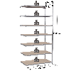Rayonnage - Kit suivant galvanisé 2500x1250x500 mm 7 niv.