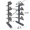 Cantilever lourd double face - Kit départ H. 2500 x L. 1250 x P. 800 mm 4 niv.