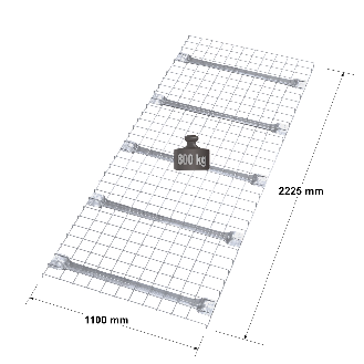 Rack - Platelage fil électrozingué maille 50x100 mm, 2225x1100 mm-Lire la description