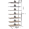 Rayonnage - Kit suivant galvanisé 2500x1250x600 mm 7 niv.