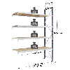 Rayonnage - kit suivant 3000x2500x600 mm 4 niv. - 470 kg/niveau