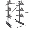 Cantilever léger double face - Kit départ H. 2000 x L. 1000 x P. 800 mm 3 niv.