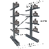 Cantilever lourd double face - Kit départ H. 2500 x L. 1500 x P. 800 mm 4 niv.