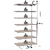 Rayonnage - Kit suivant galvanisé 2500x1000x388 mm 7 niv.